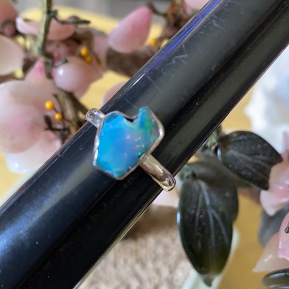 Vintage 925 rough Ethiopian opal ring - Picture 6 of 6
